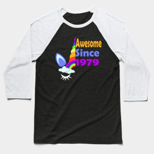 Awesome Since 1979 Funny 40th Birthday Unicorn Lover Gift Idea Baseball T-Shirt